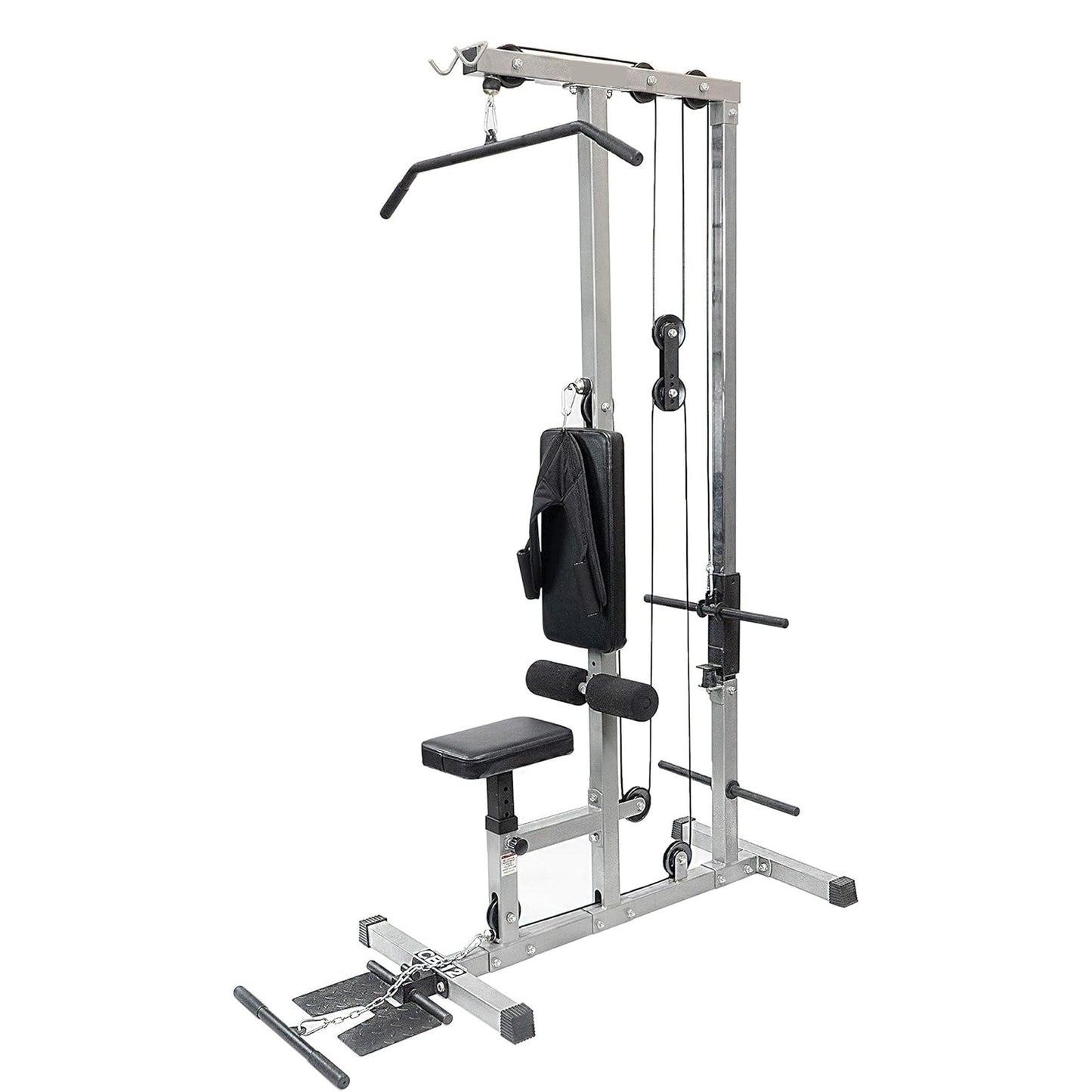 Heavy Duty LAT Pull Down Station with Adjustable Seat – Full Body Cable Trainer Featuring High and Low Pulleys for Home Workouts
