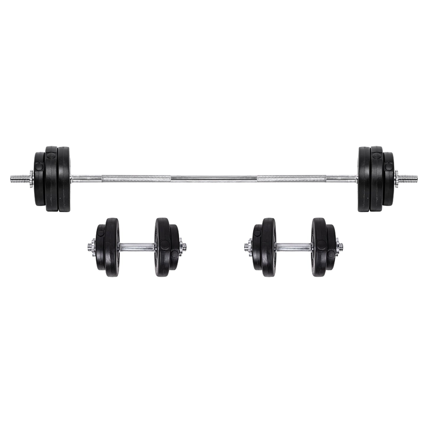 Adjustable 65 kg Dumbbell & Barbell Set – Cast-Iron, Knurled Grip, 2-in-1 Strength Training Kit for Home Gym Workouts
