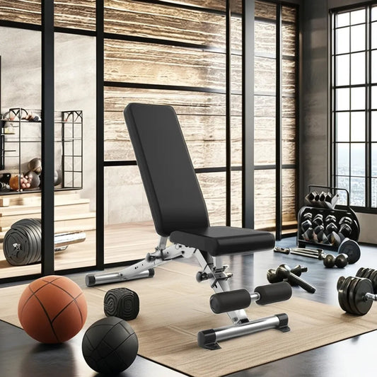 All-in-One Weight Bench with Dip Station & Barbell Rack – Adjustable Strength Training Bench for Home Gym, Core Workouts & Weightlifting | 500kg Capacity