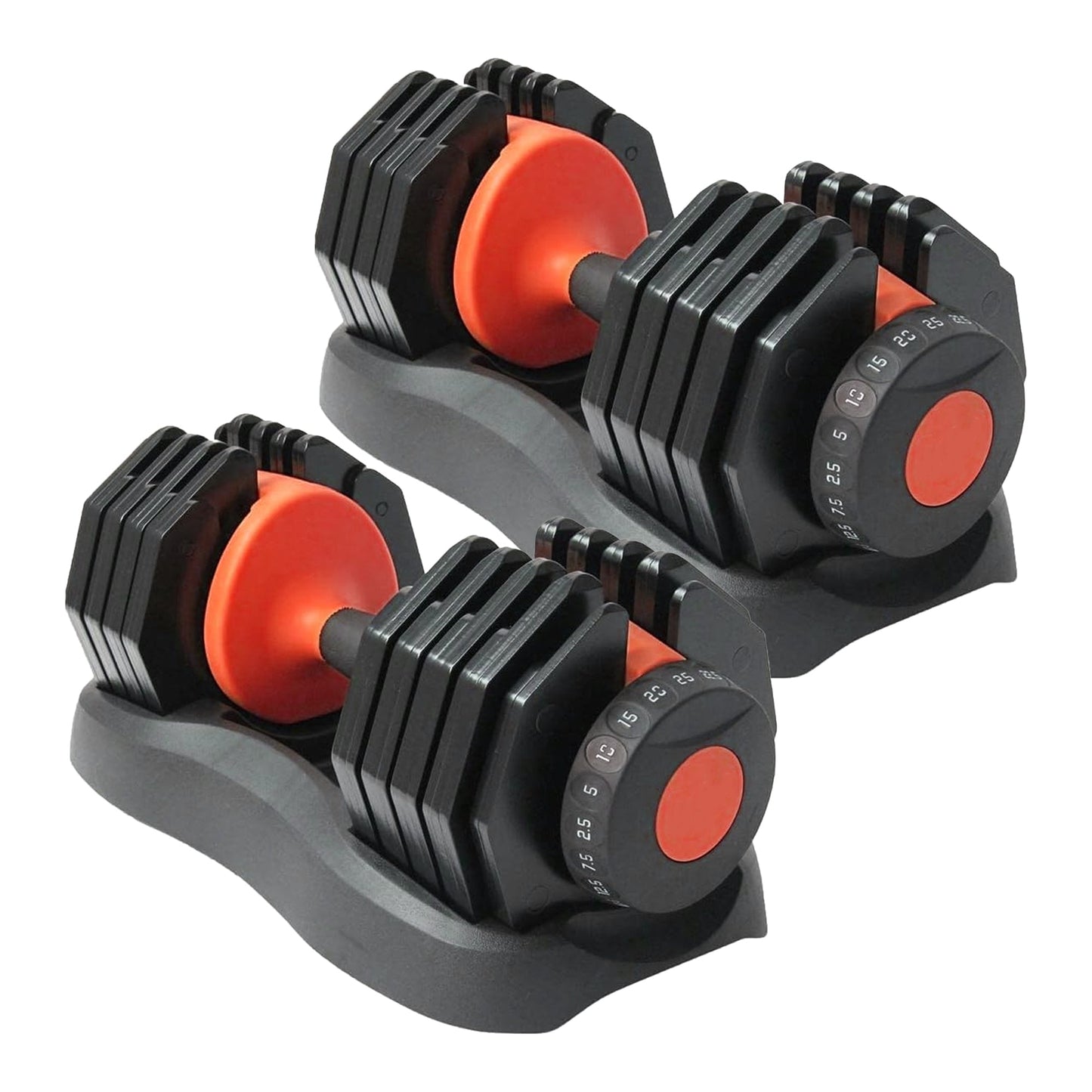 25kg Adjustable Dumbbell Set for Home – 10 Weights in 1 from 2.5kg to 25kg Each | Twist Dial System with Safety Lock | Space-Saving Strength Training Solution