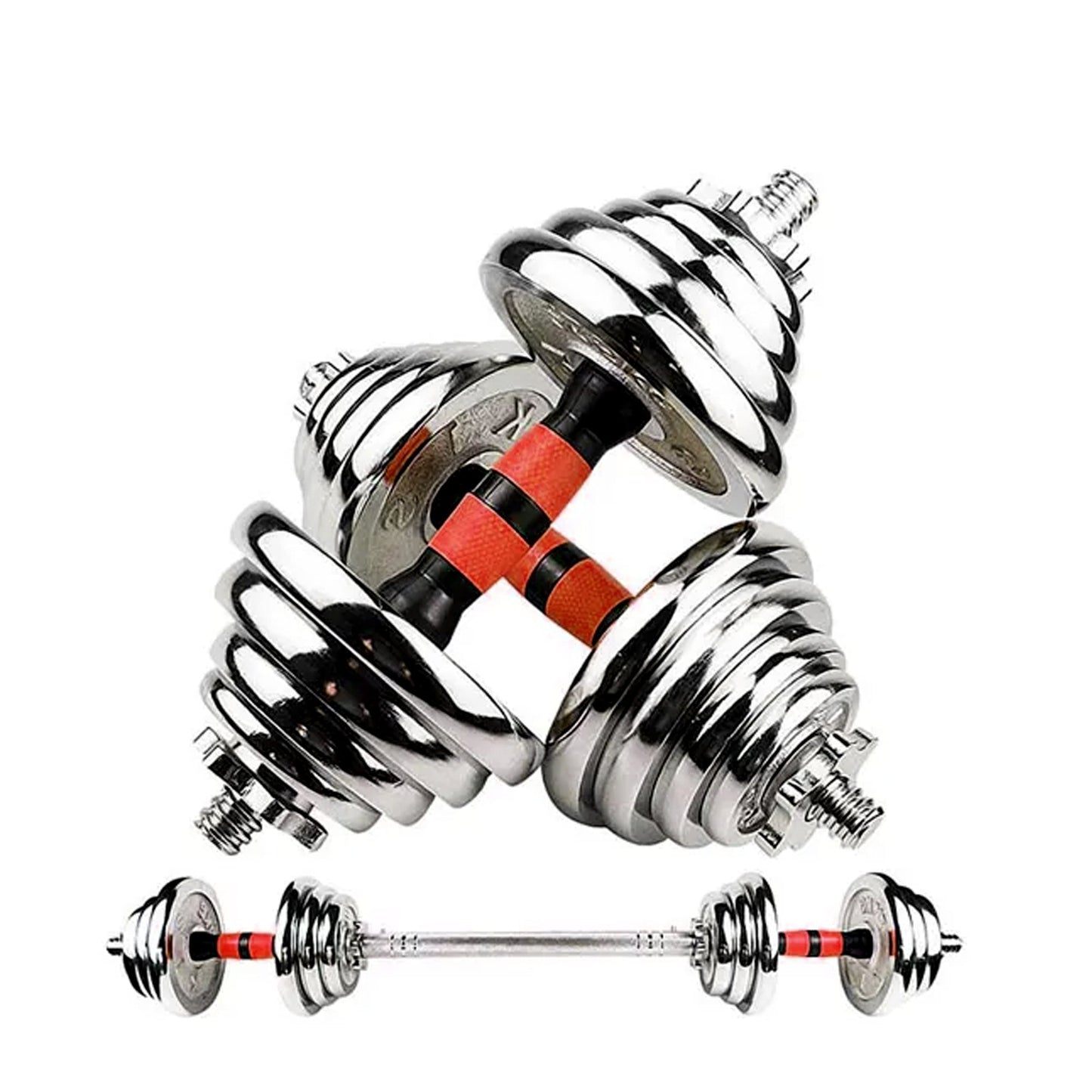 2-in-1 Steel Adjustable 20kg Dumbbell & Barbell Set – Durable Cast Iron Weights, Ideal for Strength Training and Home Gym Workouts