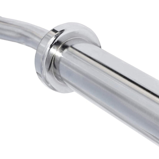 Durable Olympic EZ Curl Bar 47" – Chrome Barbell in Black or Silver with 2 Spring Collars | Fits 2" Weight Plates | Ideal for Biceps, Squats, Deadlifts & Full-Body Workouts