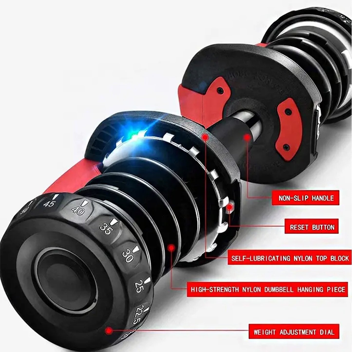 Transform Your Home Workouts with 24kg 15-in-1 Adjustable Dumbbells | Quick Dial System | Space-Saving Design | Optional Bench & Stand for Full Training