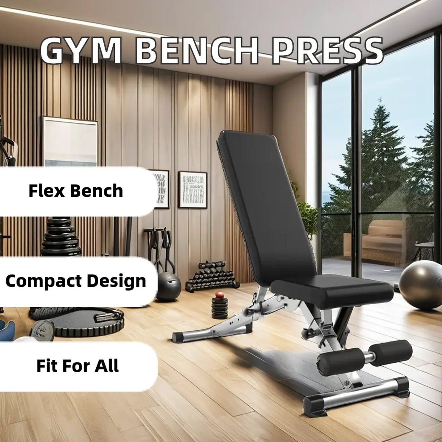 All-in-One Weight Bench with Dip Station & Barbell Rack – Adjustable Strength Training Bench for Home Gym, Core Workouts & Weightlifting | 500kg Capacity