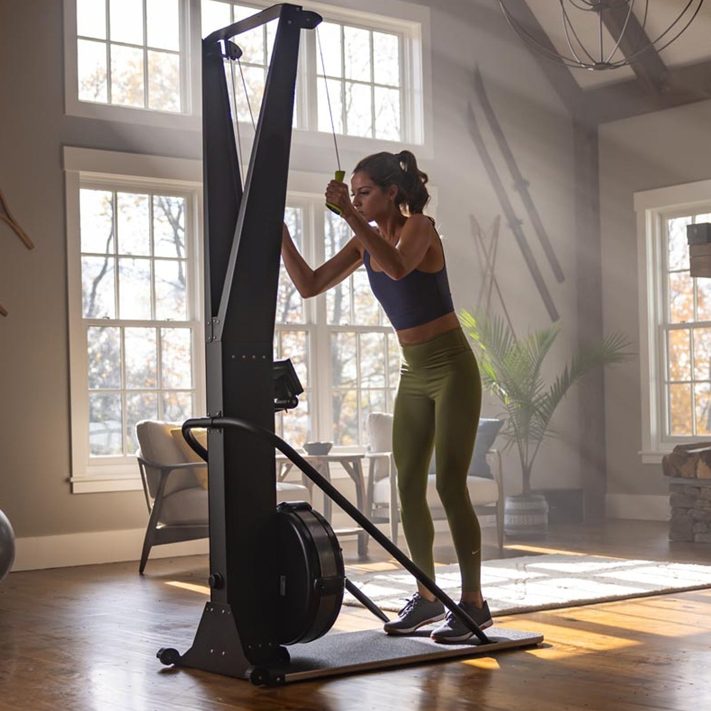 Indoor Ski Exercise Machine – Full-Body Nordic Trainer with LED Display | Adjustable Resistance for High-Intensity Cardio, Strength & Endurance Home Workouts
