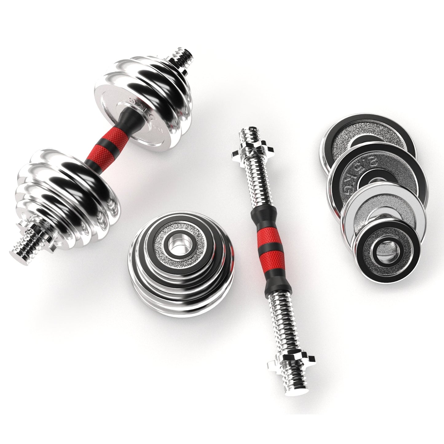2-in-1 Steel Adjustable 20kg Dumbbell & Barbell Set – Durable Cast Iron Weights, Ideal for Strength Training and Home Gym Workouts