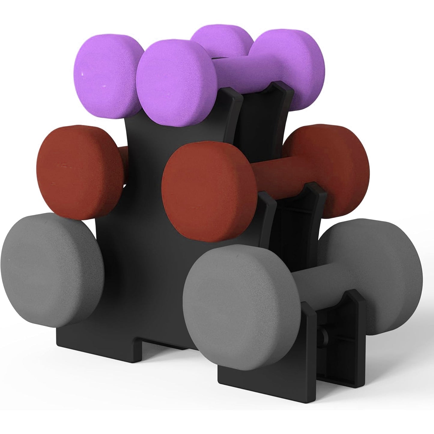 Compact Neoprene Dumbbell Tree Rack – 3-Tier & 5-Tier Vertical Weight Stand for Space-Saving, Stable Storage in Home & Commercial Gyms