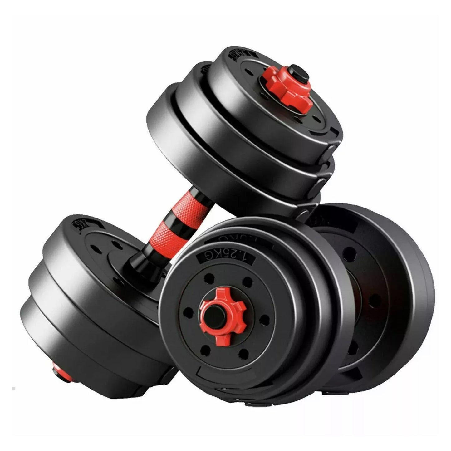 Adjustable Dumbbell Barbell Set 20–30 kg, Vinyl‑Coated, Ergonomic Grip, 2‑in‑1 Dumbbell & Barbell for Strength Training Home Gym