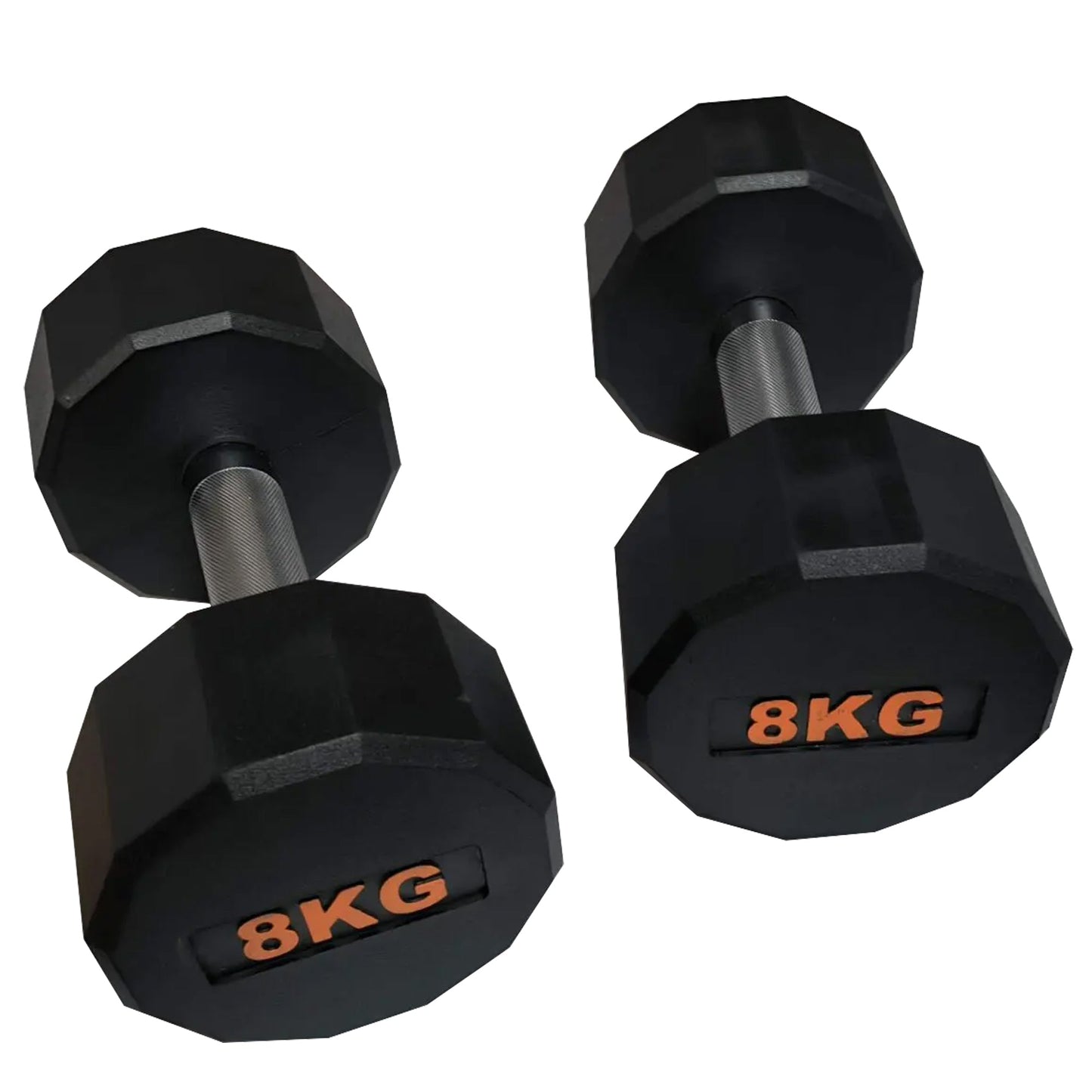 Round Hex Dumbbells with Anti-Roll Design – Rubber Coated Weights for Safe, Quiet Workouts with Ergonomic Grip | Available in Singles, Pairs & Full Sets