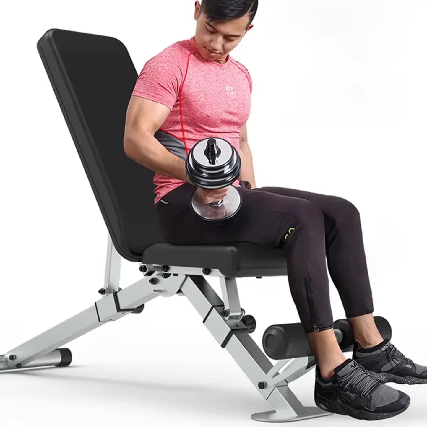 All-in-One Weight Bench with Dip Station & Barbell Rack – Adjustable Strength Training Bench for Home Gym, Core Workouts & Weightlifting | 500kg Capacity