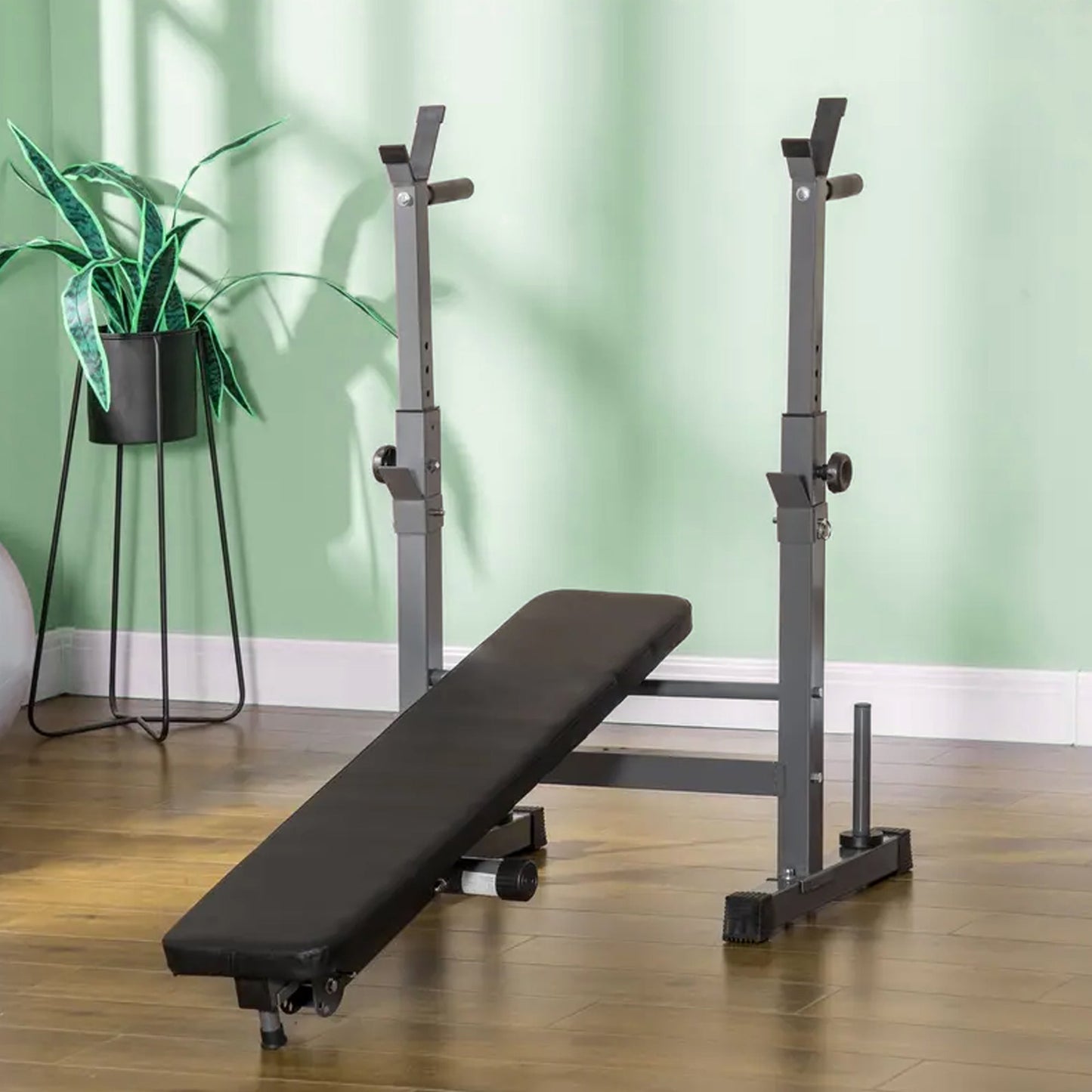 All-in-One Adjustable Workout Bench with Dip Bars & Barbell Support – Foldable Heavy Duty Steel Bench for Total Body Training at Home or in the Gym