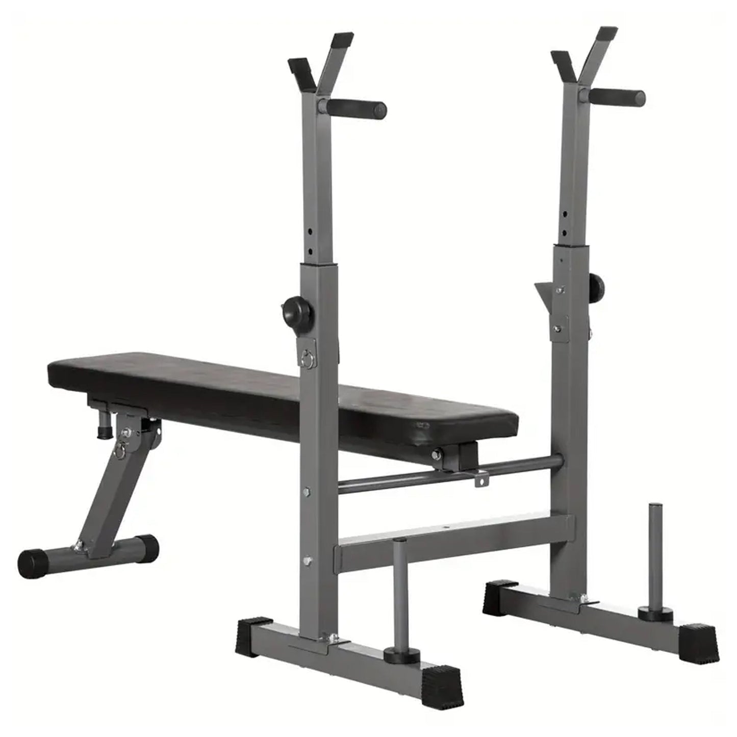 All-in-One Adjustable Workout Bench with Dip Bars & Barbell Support – Foldable Heavy Duty Steel Bench for Total Body Training at Home or in the Gym