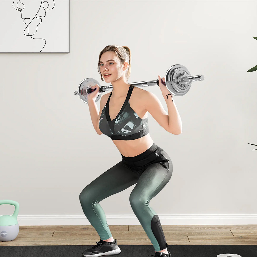 2-in-1 Steel Adjustable 20kg Dumbbell & Barbell Set – Durable Cast Iron Weights, Ideal for Strength Training and Home Gym Workouts
