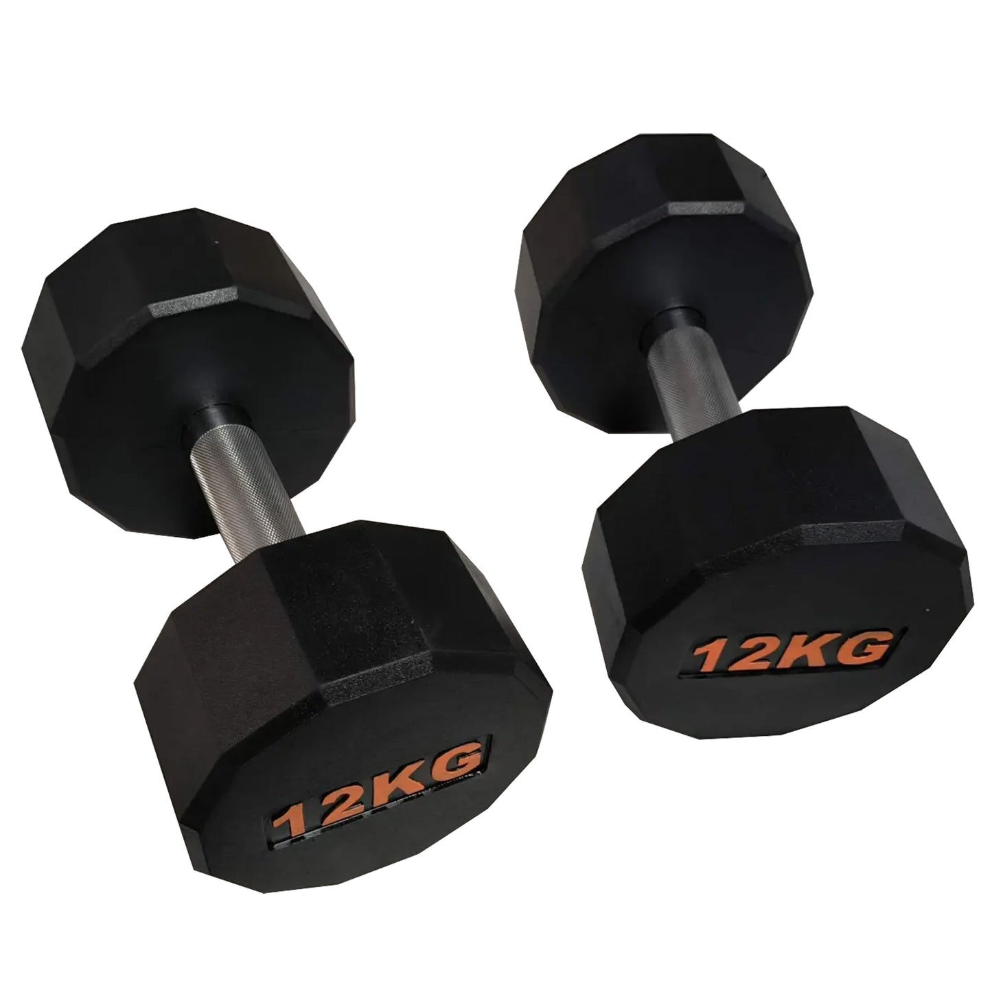 Round Hex Dumbbells with Anti-Roll Design – Rubber Coated Weights for Safe, Quiet Workouts with Ergonomic Grip | Available in Singles, Pairs & Full Sets