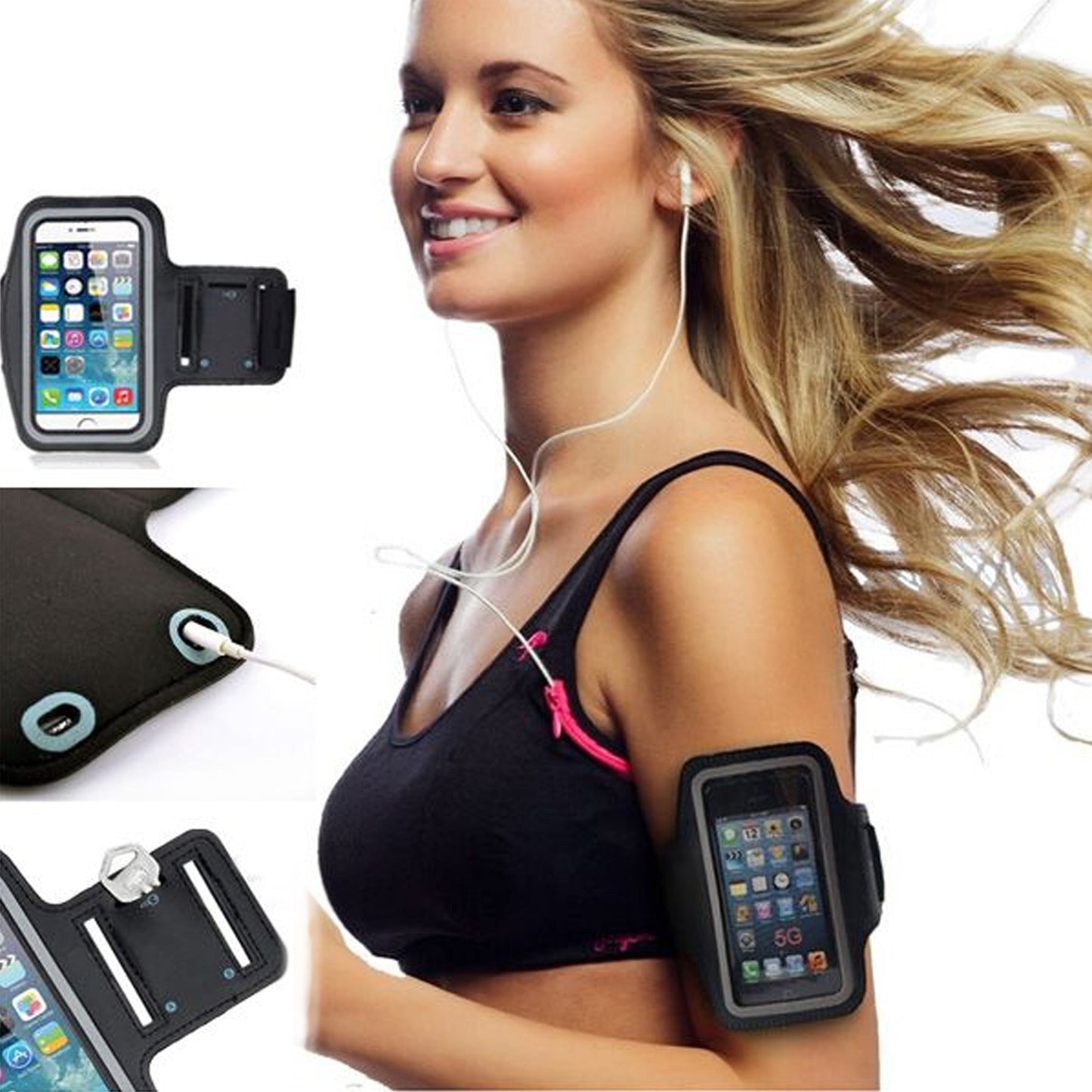 Waterproof Sports Armband Phone Holder with Reflective Strip – Secure, Sweat-Resistant Fit for Running, Gym, Cycling & Outdoor Workouts (Fits up to 7.0")