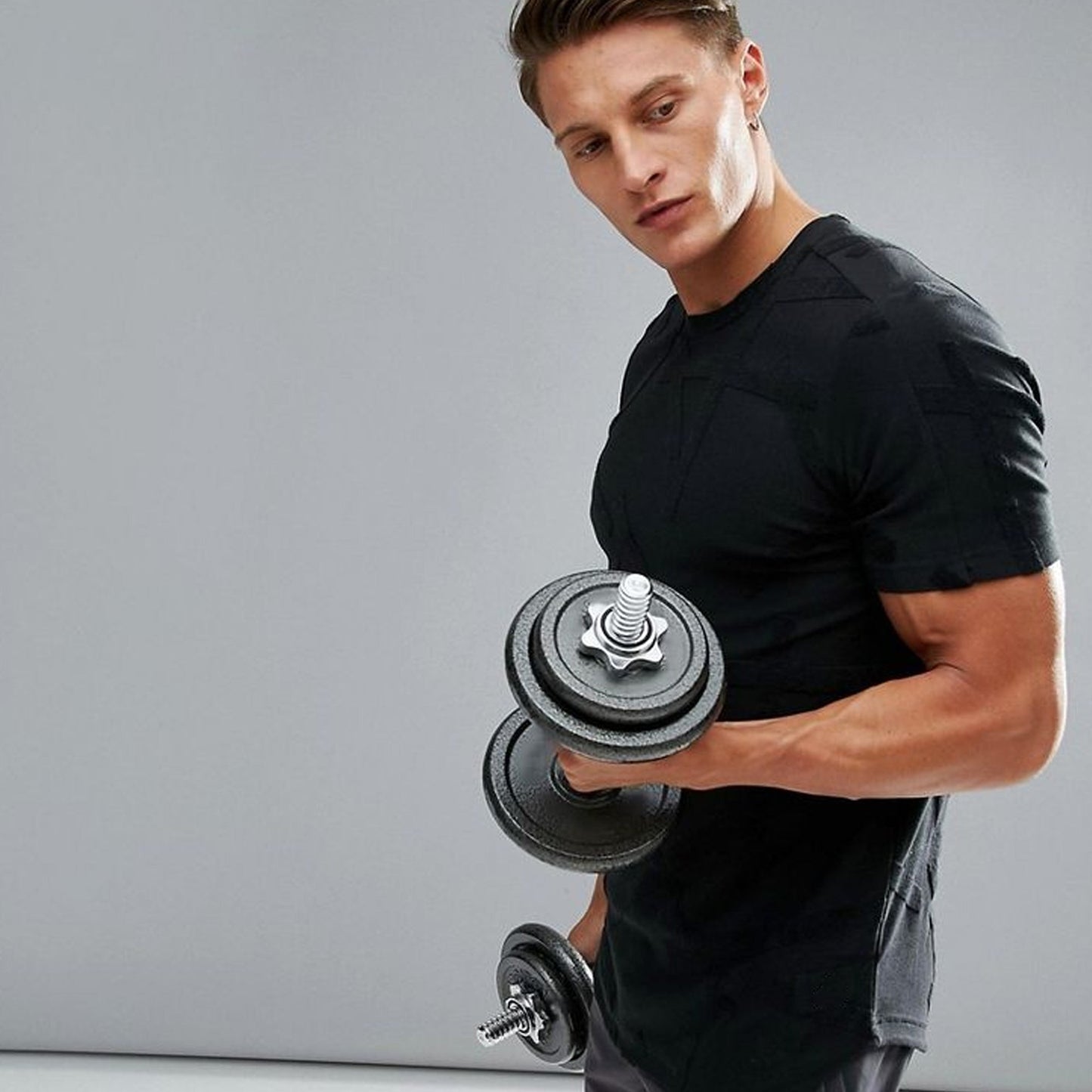 Adjustable 65 kg Dumbbell & Barbell Set – Cast-Iron, Knurled Grip, 2-in-1 Strength Training Kit for Home Gym Workouts