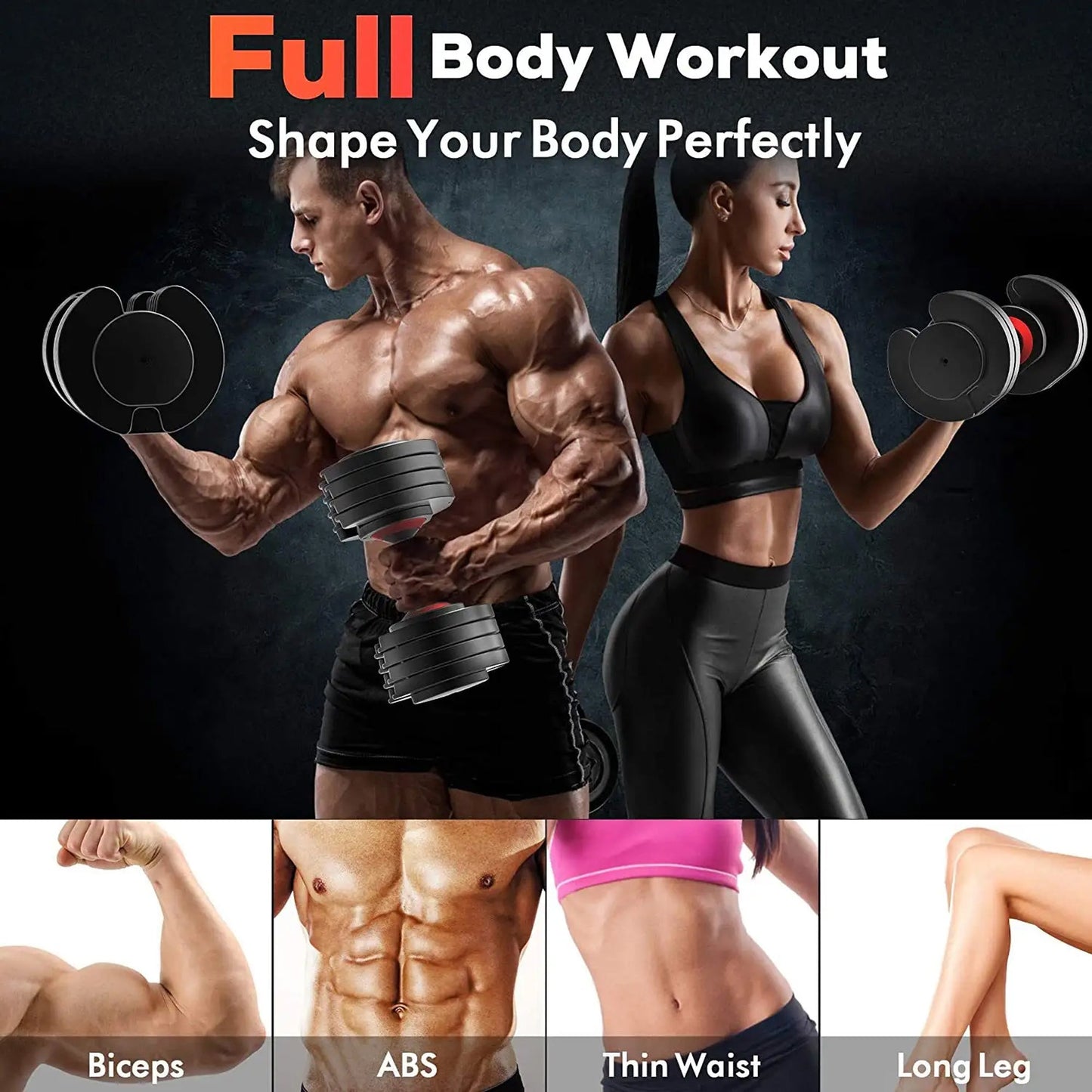 25kg Adjustable Dumbbell Set for Home – 10 Weights in 1 from 2.5kg to 25kg Each | Twist Dial System with Safety Lock | Space-Saving Strength Training Solution