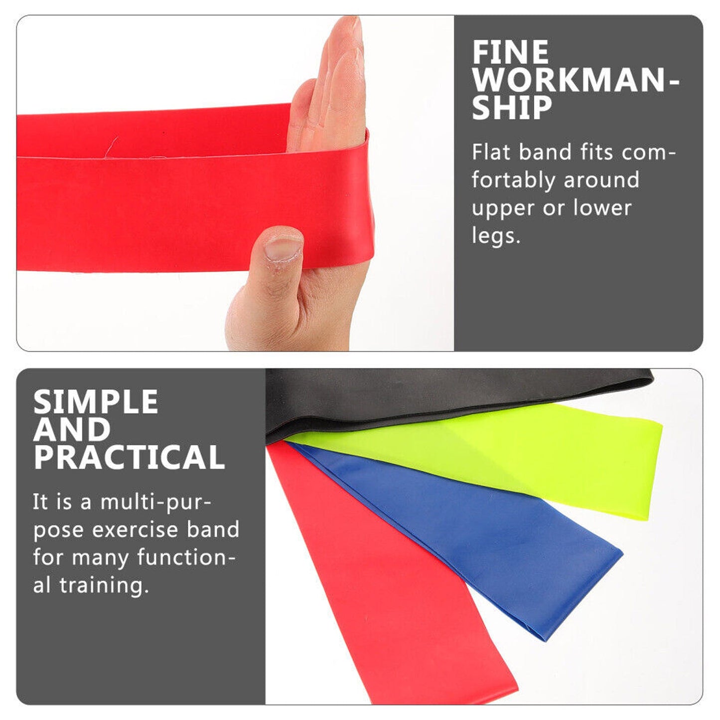 5‑Level Natural Latex Light Loop Resistance Band Set – Non‑Slip, Anti‑Roll, Portable for Home Fitness, Yoga & Strength