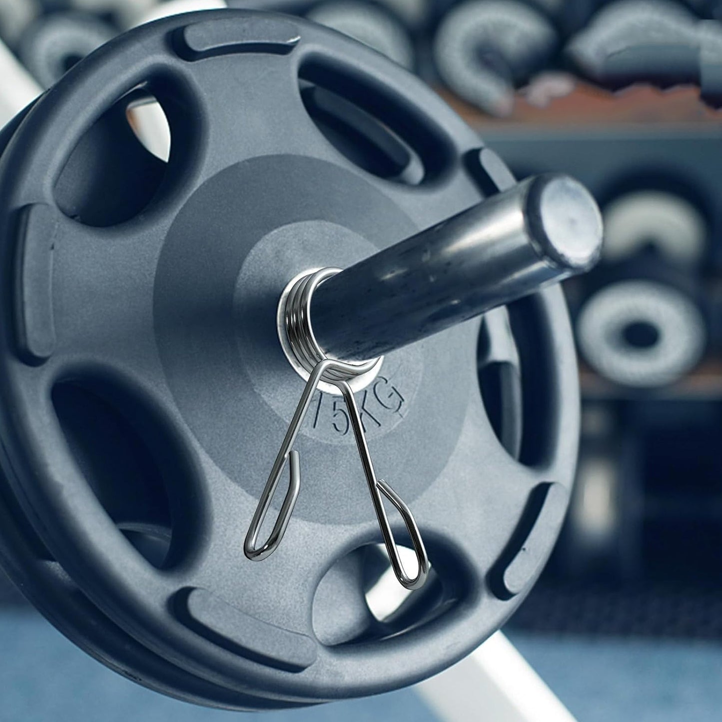 Chrome Olympic Spring Collars for 2" Bars (Pair) – Fast & Secure Barbell Clips for Weightlifting, CrossFit, and Strength Training in Any Gym Setting