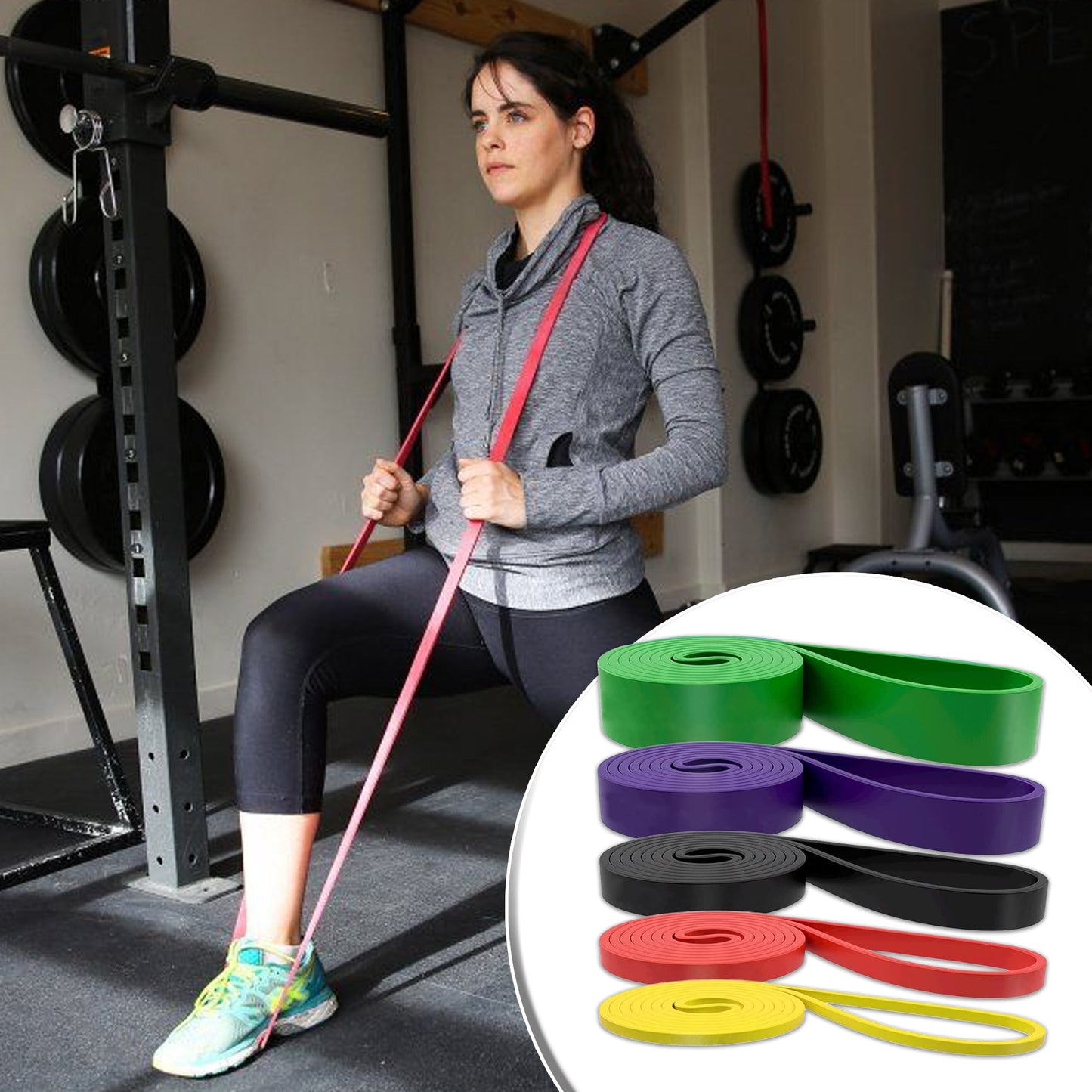 Enhanced Training with 5-Level Resistance Bands – Ideal for Pull-Ups, Strength Workouts, Powerlifting, Stretching & Rehab for Men & Women