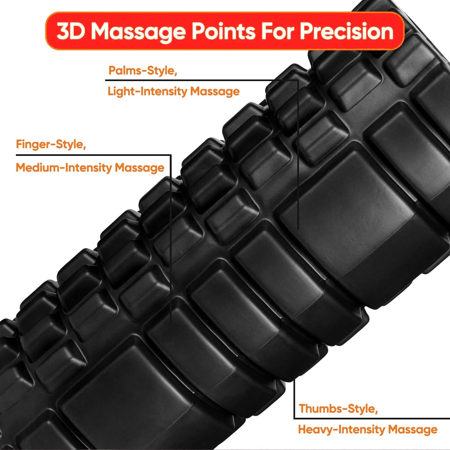 Lightweight EVA Foam Roller – High‑Density Grid Massage Roller for Deep Tissue Recovery & Flexibility – Portable Home Gym Muscle Therapy
