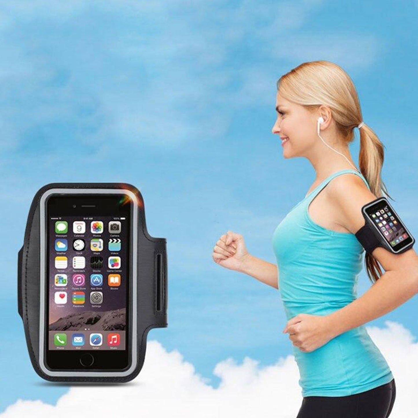 Waterproof Sports Armband Phone Holder with Reflective Strip – Secure, Sweat-Resistant Fit for Running, Gym, Cycling & Outdoor Workouts (Fits up to 7.0")