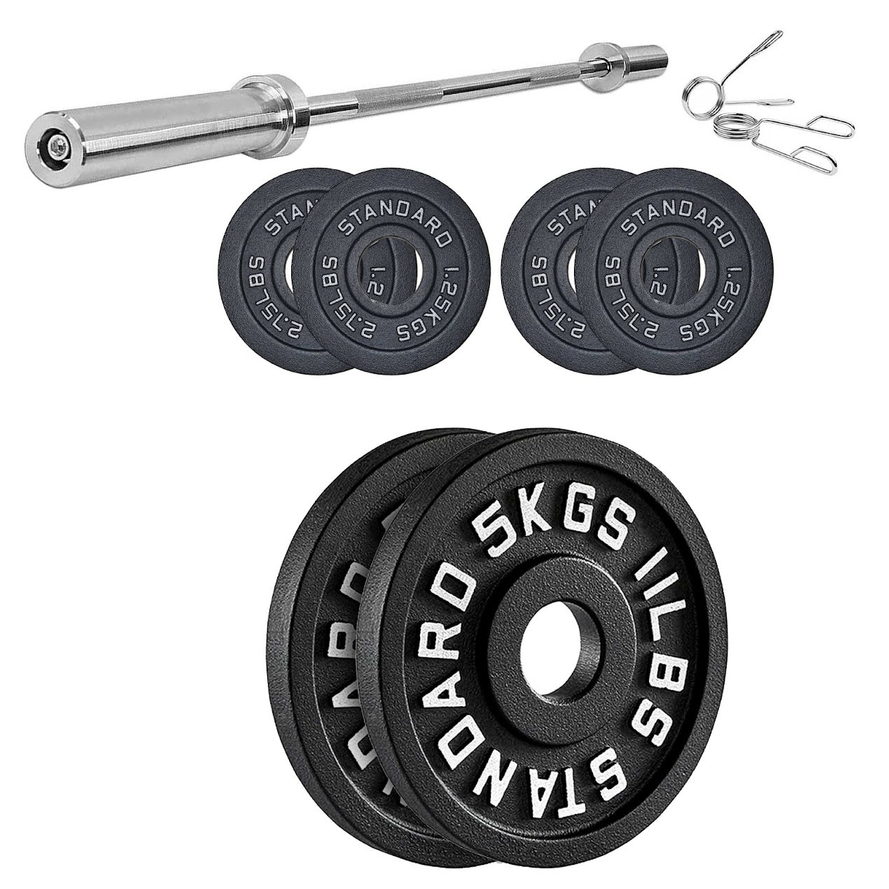 Durable Cast Iron Weight Plates for Home & Commercial Gyms – Standard 2" Hole for Olympic Barbells, Compact Design for Powerlifting, Bodybuilding & Full-Body Strength Training