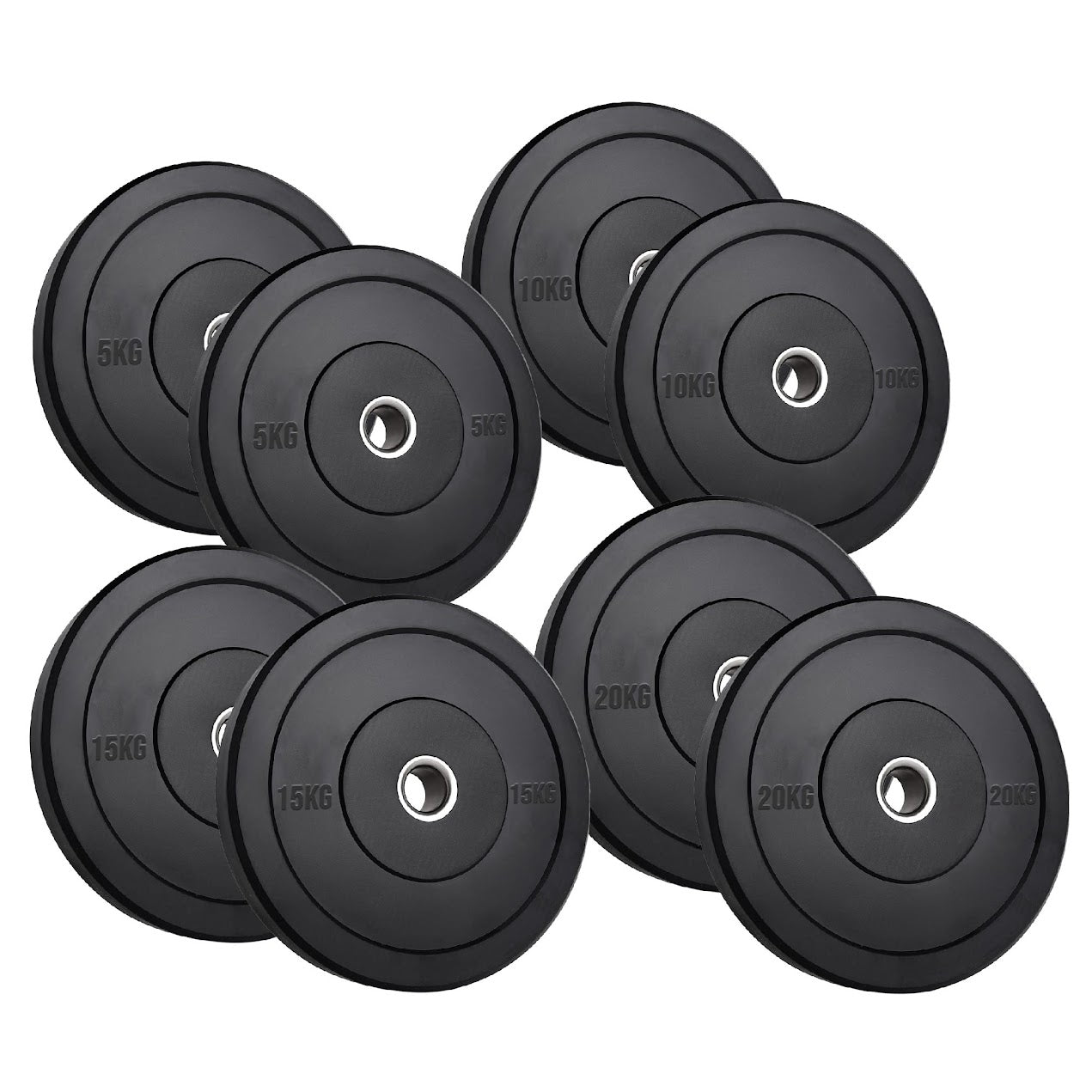 Durable Olympic Rubber Bumper Plates – Heavy Duty 2" Weight Plates for Strength Training, CrossFit & Lifting | Low Bounce, Floor Safe Design in Singles, Pairs & Sets