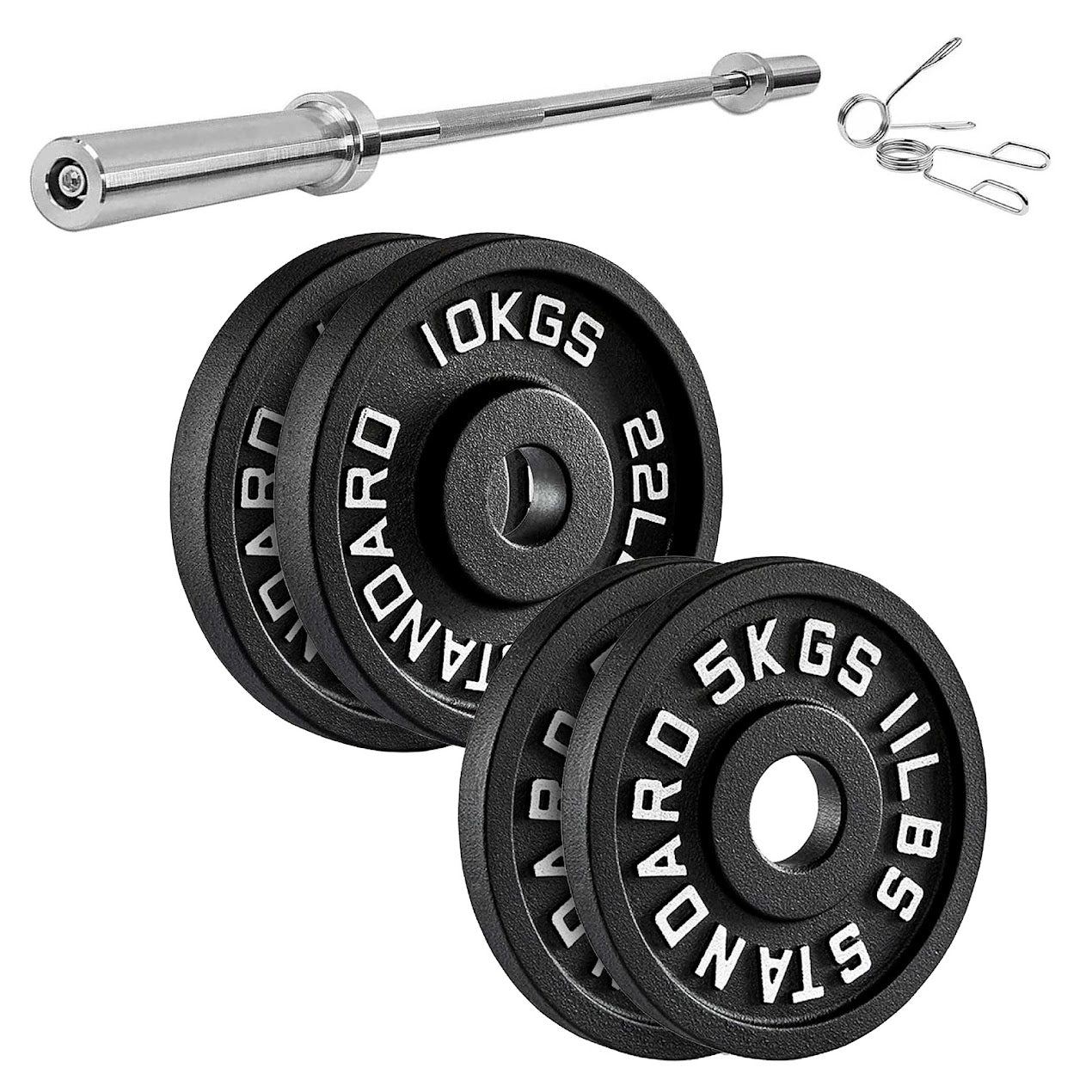 Durable Cast Iron Weight Plates for Home & Commercial Gyms – Standard 2" Hole for Olympic Barbells, Compact Design for Powerlifting, Bodybuilding & Full-Body Strength Training