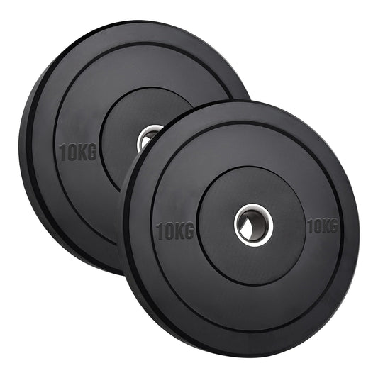Durable Olympic Rubber Bumper Plates – Heavy Duty 2" Weight Plates for Strength Training, CrossFit & Lifting | Low Bounce, Floor Safe Design in Singles, Pairs & Sets