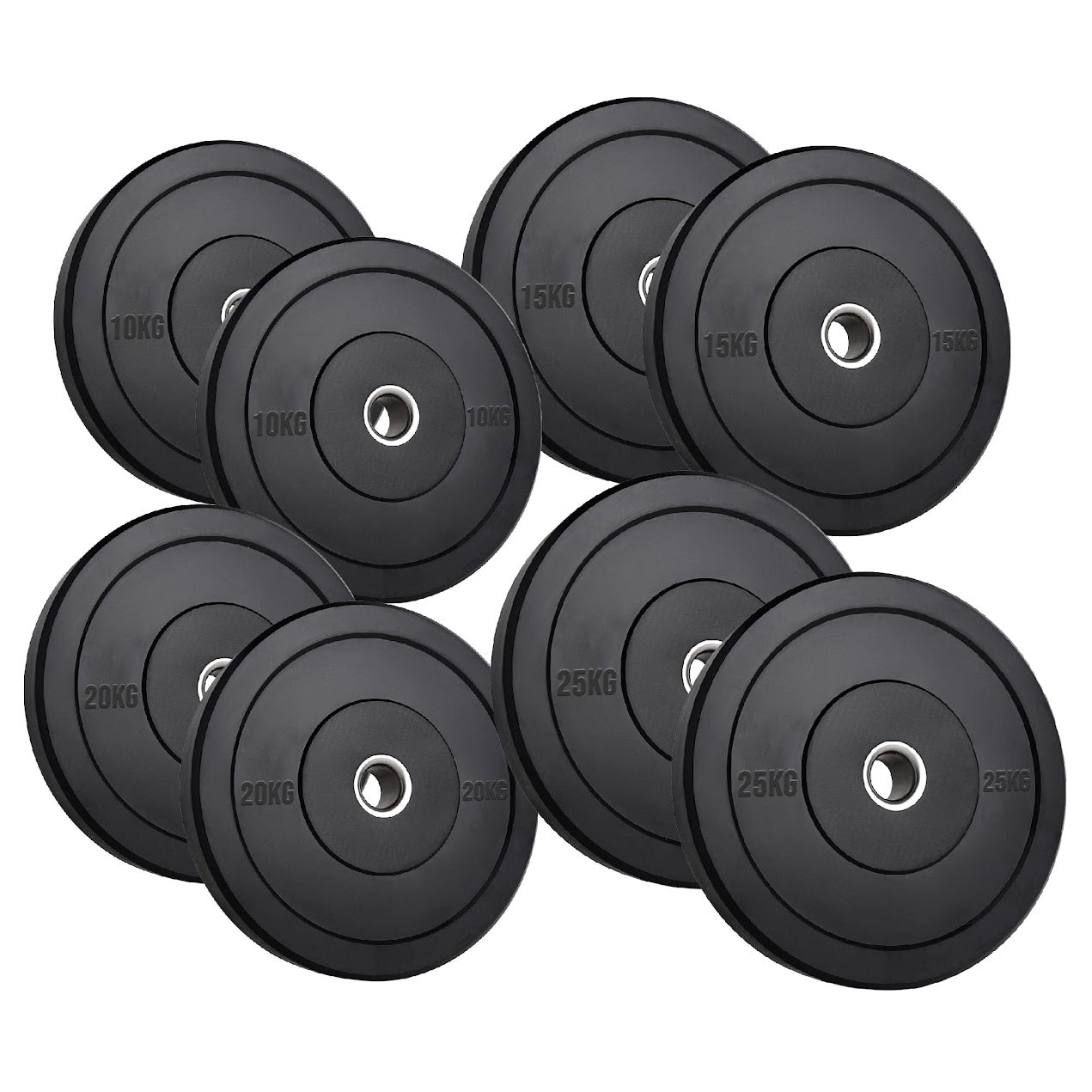 Durable Olympic Rubber Bumper Plates – Heavy Duty 2" Weight Plates for Strength Training, CrossFit & Lifting | Low Bounce, Floor Safe Design in Singles, Pairs & Sets