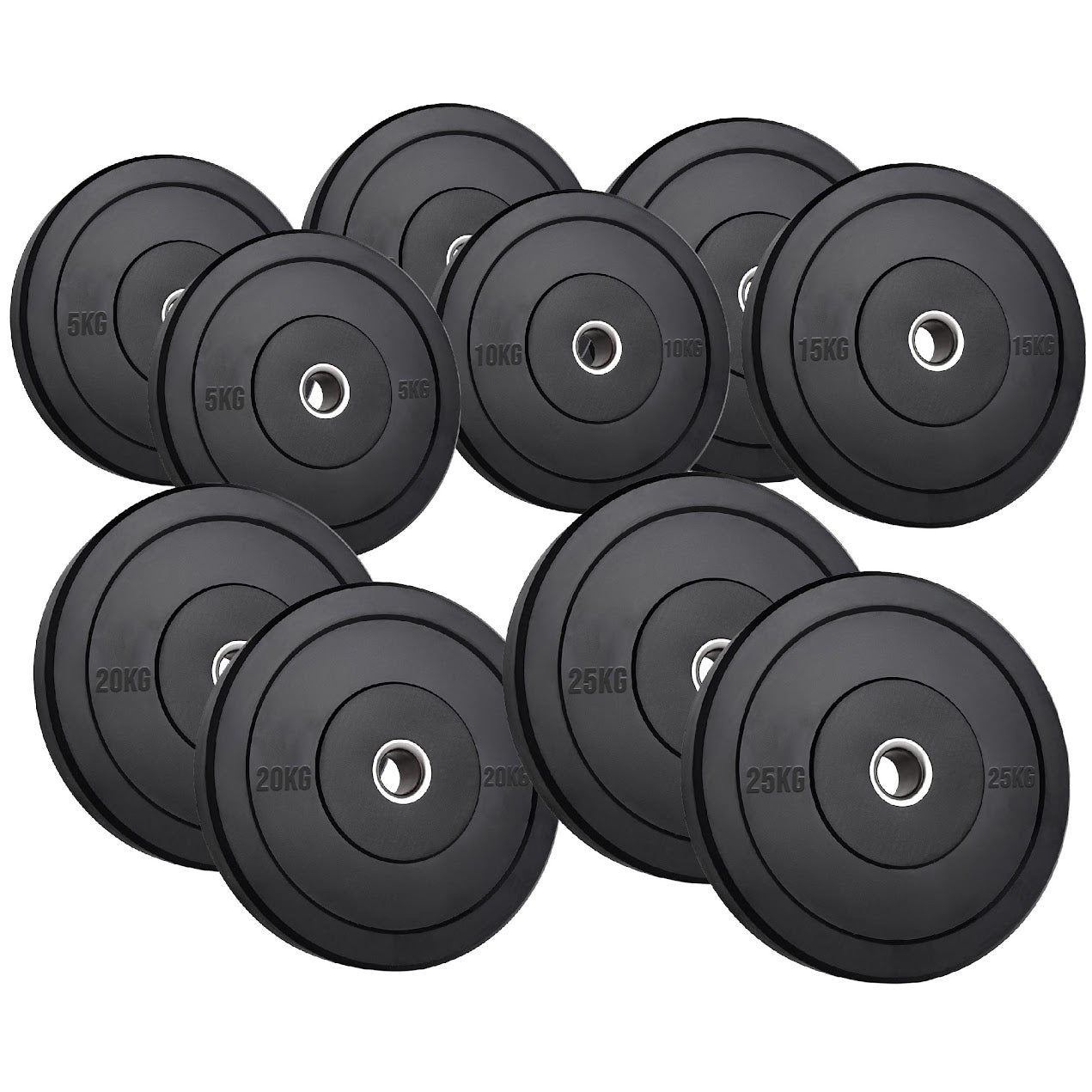 Durable Olympic Rubber Bumper Plates – Heavy Duty 2" Weight Plates for Strength Training, CrossFit & Lifting | Low Bounce, Floor Safe Design in Singles, Pairs & Sets