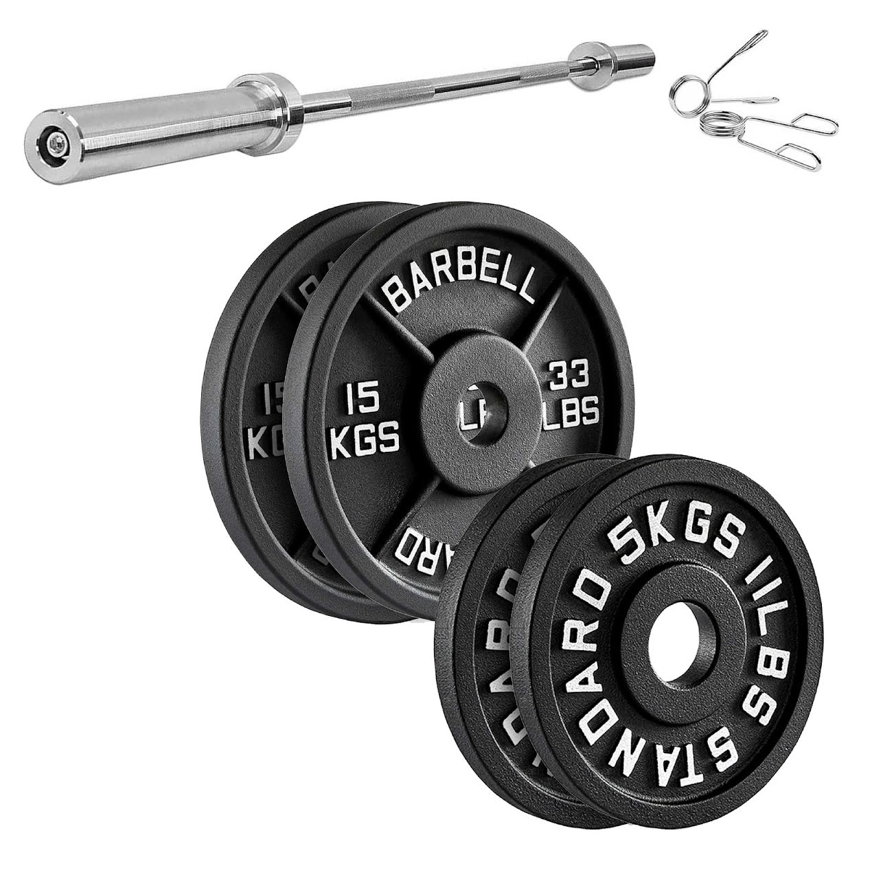 Durable Cast Iron Weight Plates for Home & Commercial Gyms – Standard 2" Hole for Olympic Barbells, Compact Design for Powerlifting, Bodybuilding & Full-Body Strength Training
