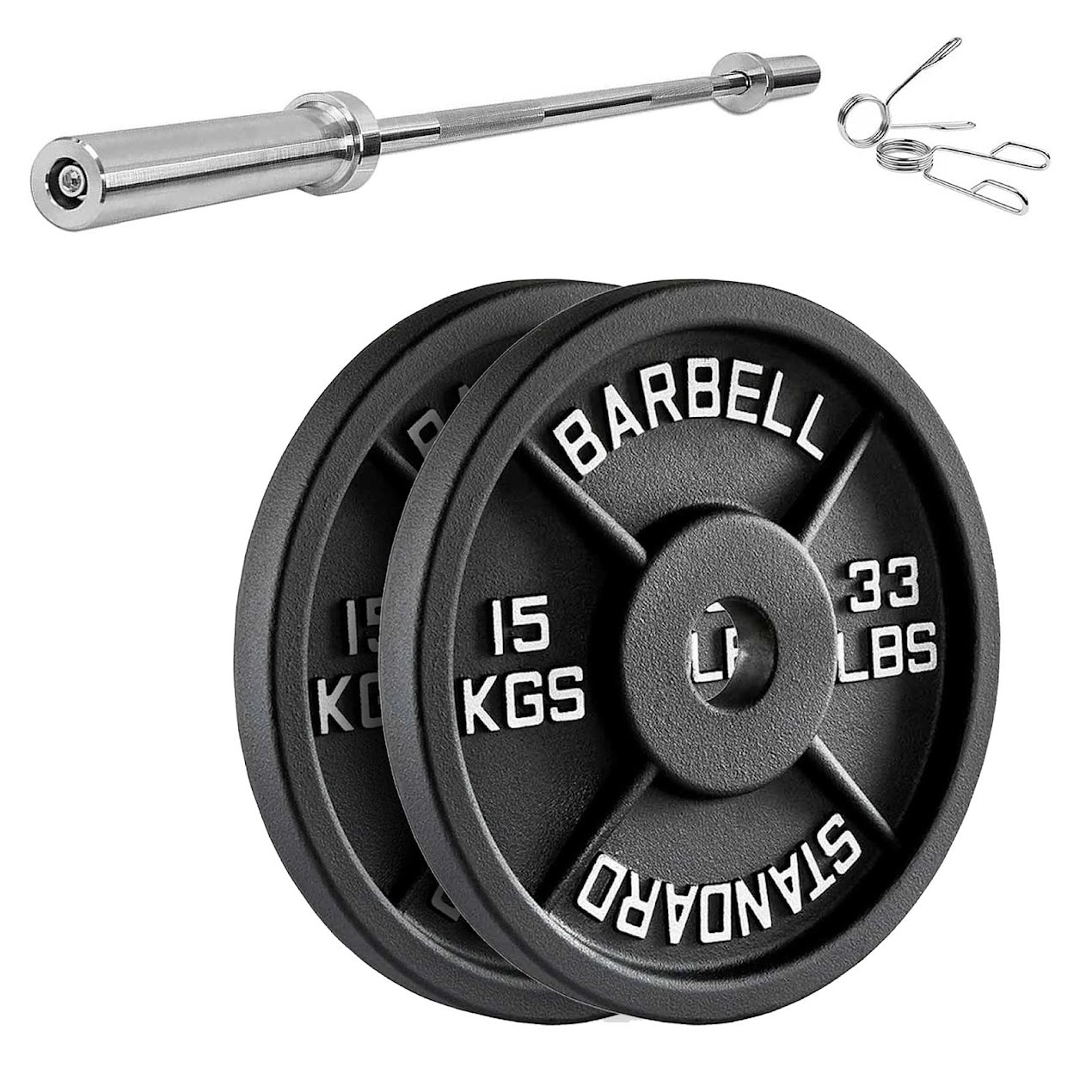 Durable Cast Iron Weight Plates for Home & Commercial Gyms – Standard 2" Hole for Olympic Barbells, Compact Design for Powerlifting, Bodybuilding & Full-Body Strength Training