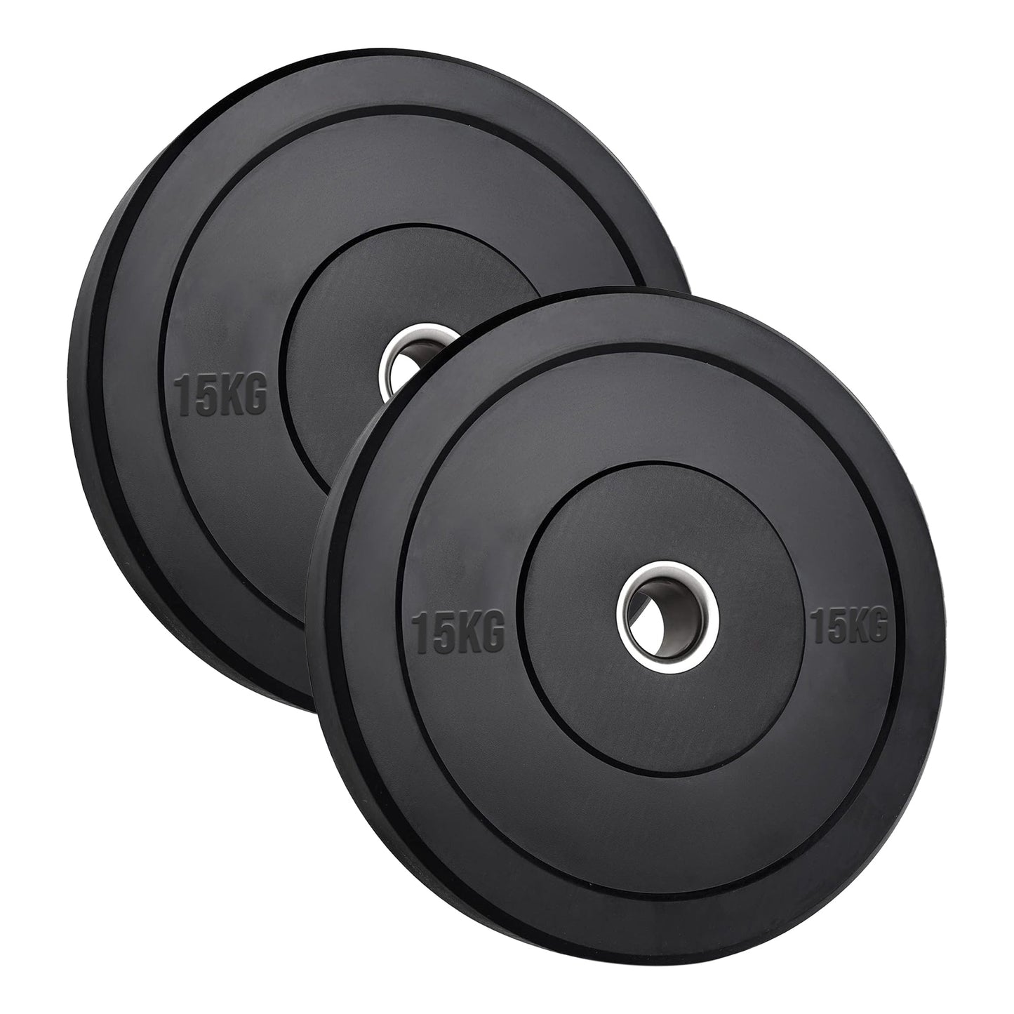 Durable Olympic Rubber Bumper Plates – Heavy Duty 2" Weight Plates for Strength Training, CrossFit & Lifting | Low Bounce, Floor Safe Design in Singles, Pairs & Sets