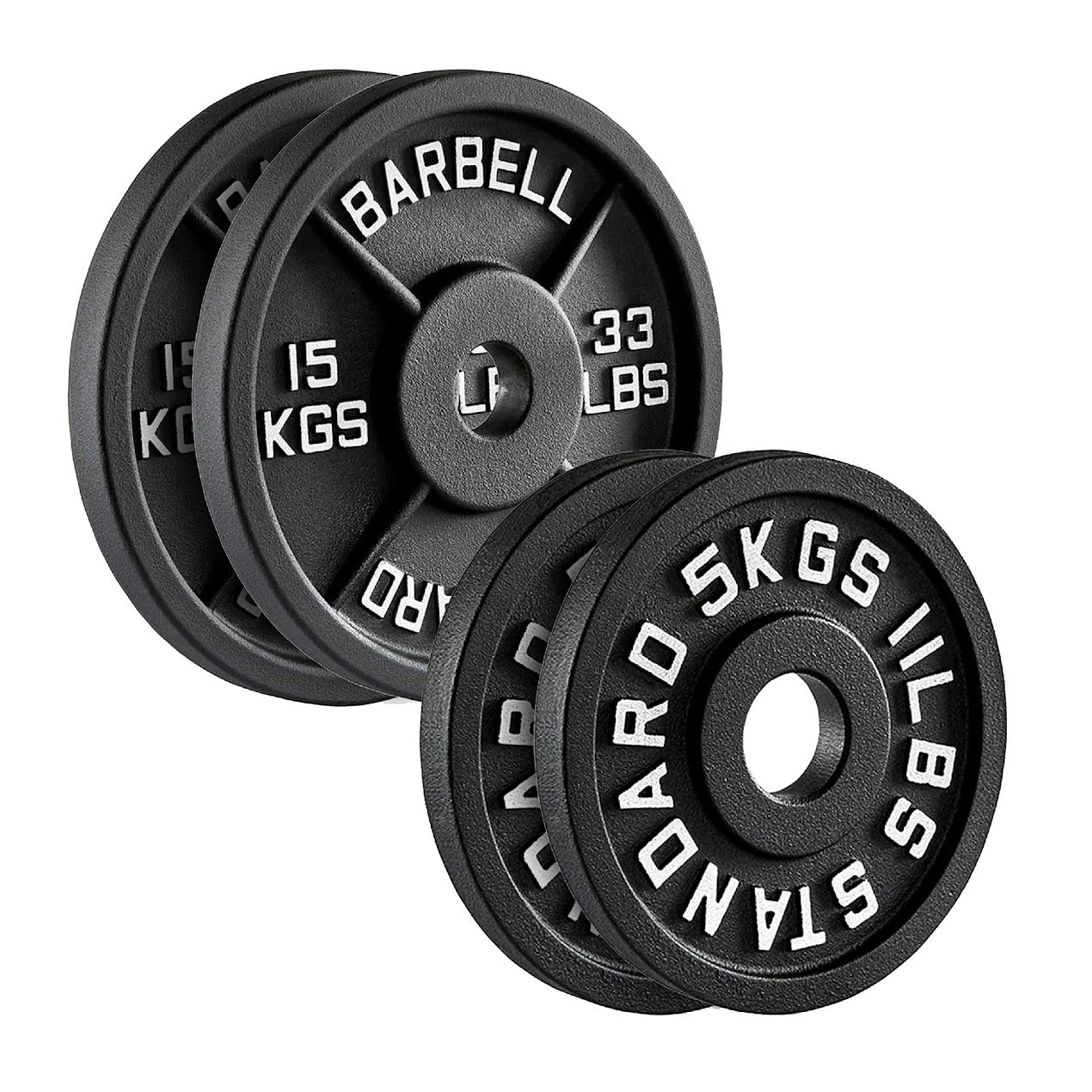 Durable Cast Iron Weight Plates for Home & Commercial Gyms – Standard 2" Hole for Olympic Barbells, Compact Design for Powerlifting, Bodybuilding & Full-Body Strength Training