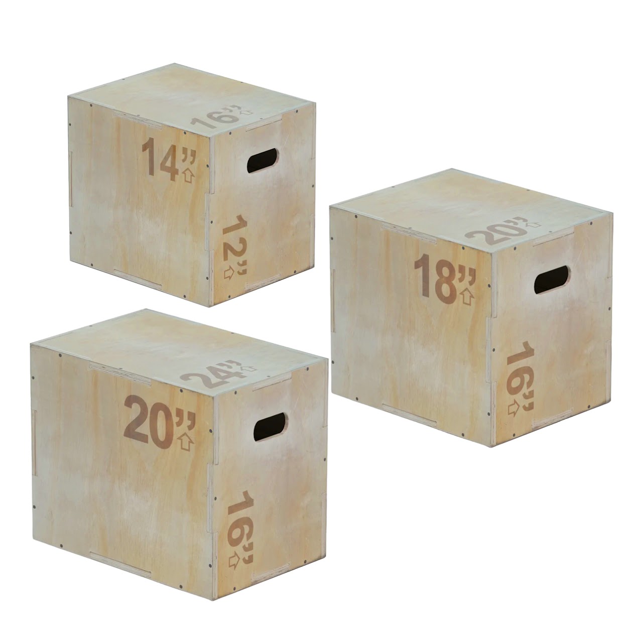 Multi Height 3-in-1 Wooden Plyo Jump Box, Anti‑Slip Texture, Plyometric Jump Box for Strength, Agility, and Home or Gym Training