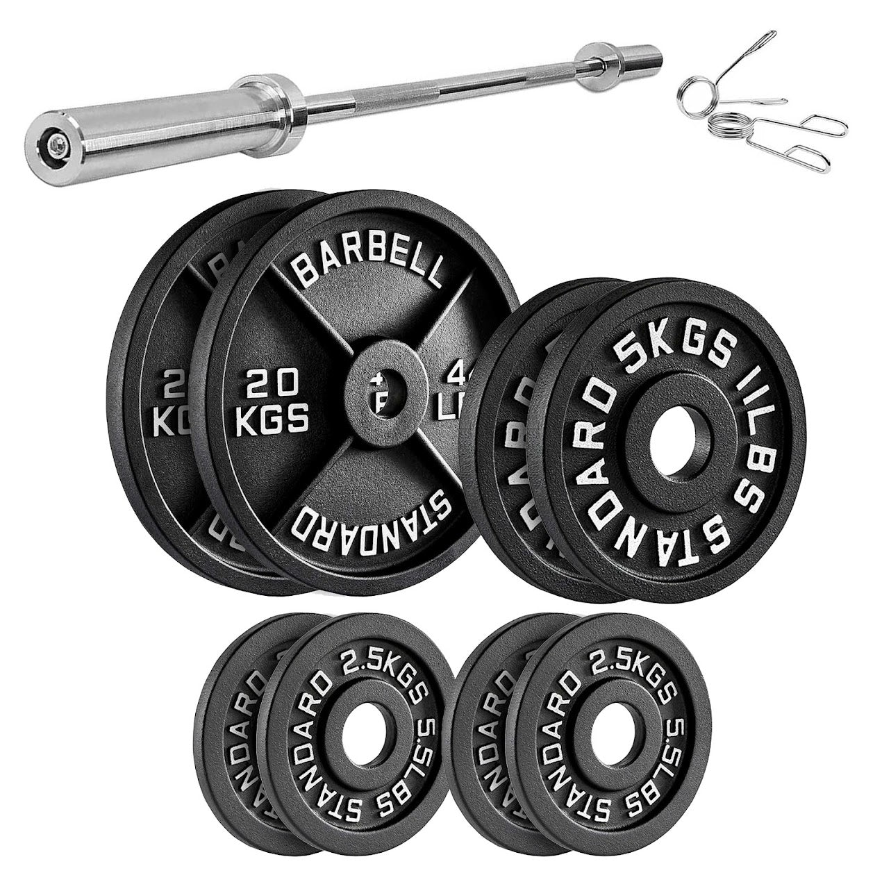 Durable Cast Iron Weight Plates for Home & Commercial Gyms – Standard 2" Hole for Olympic Barbells, Compact Design for Powerlifting, Bodybuilding & Full-Body Strength Training