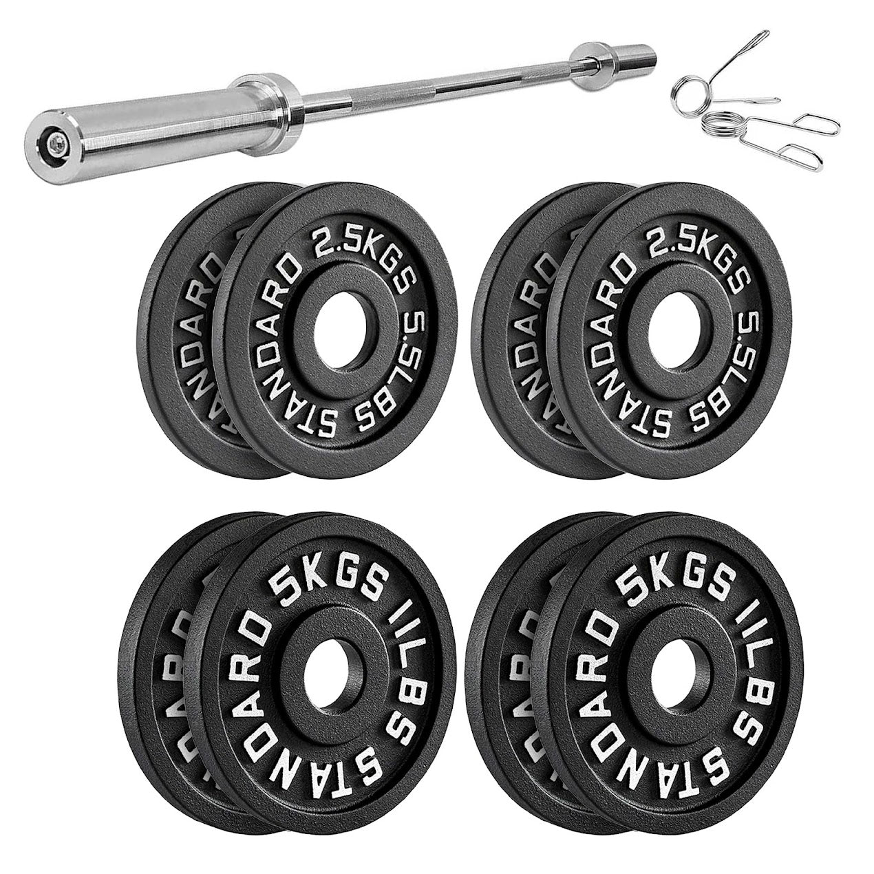 Durable Cast Iron Weight Plates for Home & Commercial Gyms – Standard 2" Hole for Olympic Barbells, Compact Design for Powerlifting, Bodybuilding & Full-Body Strength Training