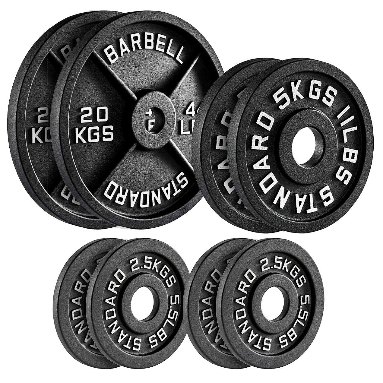 Durable Cast Iron Weight Plates for Home & Commercial Gyms – Standard 2" Hole for Olympic Barbells, Compact Design for Powerlifting, Bodybuilding & Full-Body Strength Training