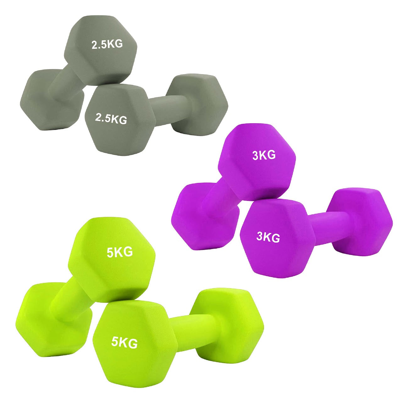 Neoprene Hex Dumbbells – Non-Slip Anti Roll Weights with Soft Grip | Available in Singles, Pairs & Full Sets | Ideal for Home Workouts & Gym Training