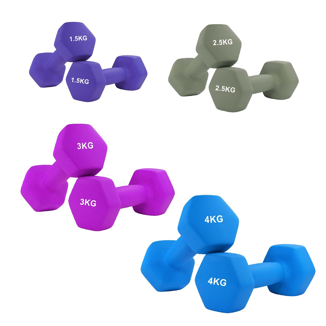 Neoprene Hex Dumbbells – Non-Slip Anti Roll Weights with Soft Grip | Available in Singles, Pairs & Full Sets | Ideal for Home Workouts & Gym Training