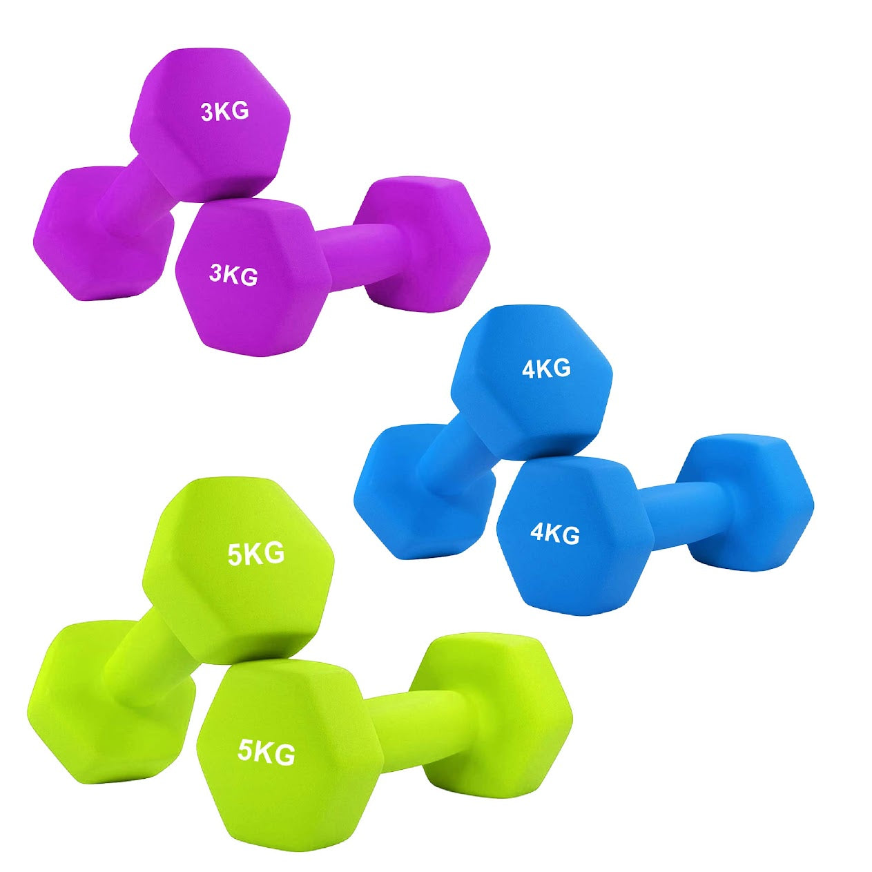 Neoprene Hex Dumbbells – Non-Slip Anti Roll Weights with Soft Grip | Available in Singles, Pairs & Full Sets | Ideal for Home Workouts & Gym Training