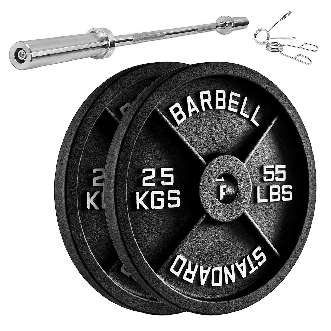 Durable Cast Iron Weight Plates for Home & Commercial Gyms – Standard 2" Hole for Olympic Barbells, Compact Design for Powerlifting, Bodybuilding & Full-Body Strength Training