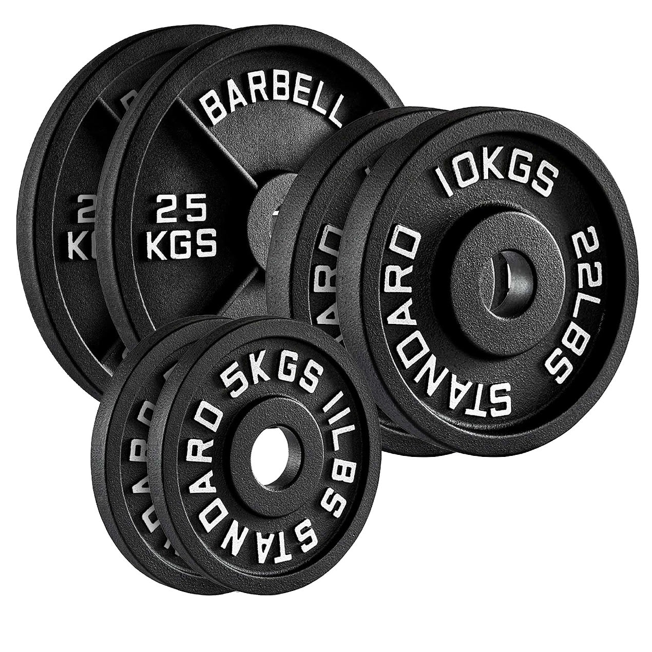 Durable Cast Iron Weight Plates for Home & Commercial Gyms – Standard 2" Hole for Olympic Barbells, Compact Design for Powerlifting, Bodybuilding & Full-Body Strength Training