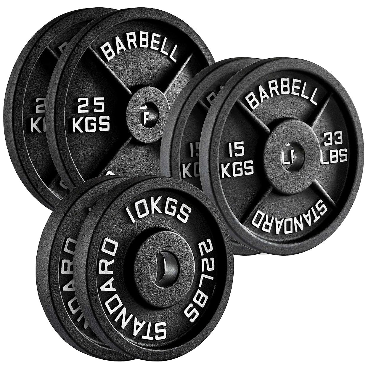 Durable Cast Iron Weight Plates for Home & Commercial Gyms – Standard 2" Hole for Olympic Barbells, Compact Design for Powerlifting, Bodybuilding & Full-Body Strength Training