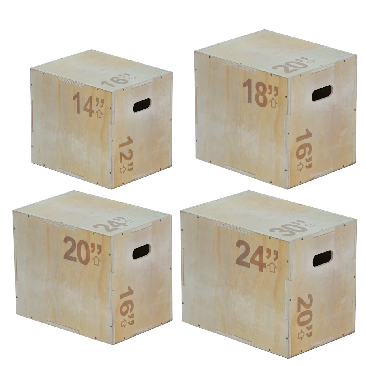 Multi Height 3-in-1 Wooden Plyo Jump Box, Anti‑Slip Texture, Plyometric Jump Box for Strength, Agility, and Home or Gym Training