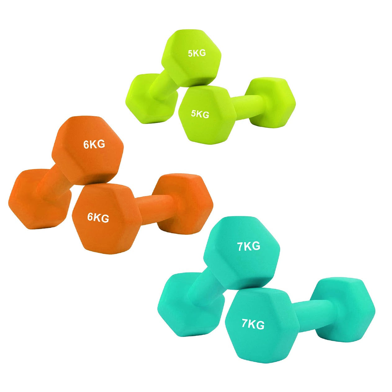 Neoprene Hex Dumbbells – Non-Slip Anti Roll Weights with Soft Grip | Available in Singles, Pairs & Full Sets | Ideal for Home Workouts & Gym Training