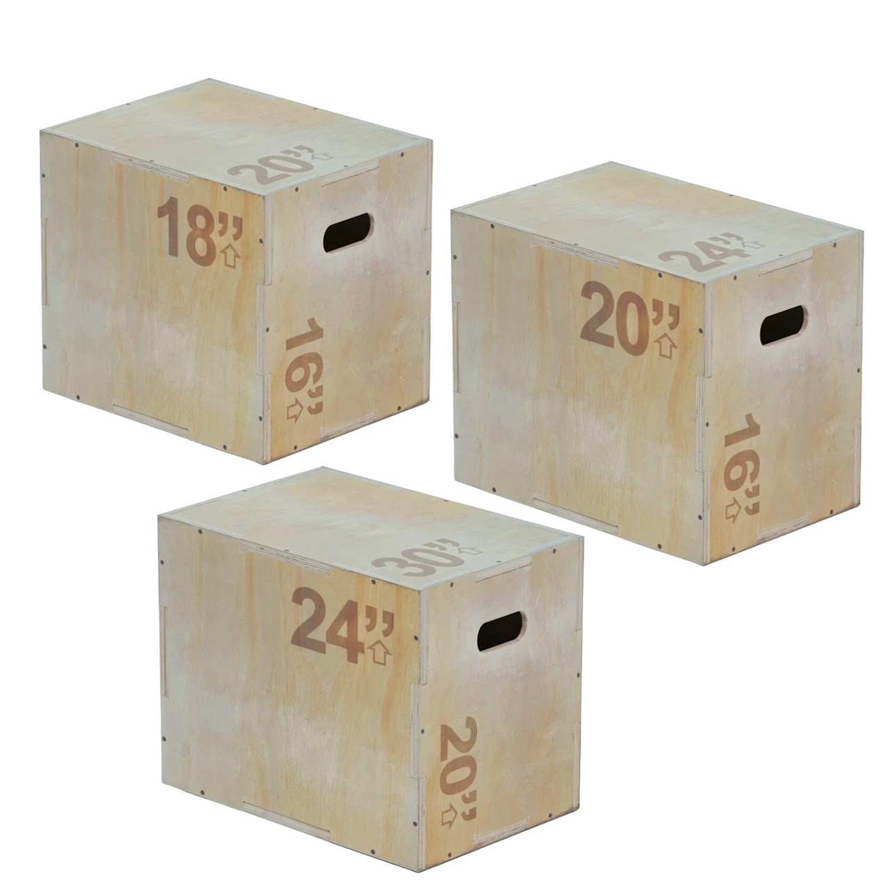 Multi Height 3-in-1 Wooden Plyo Jump Box, Anti‑Slip Texture, Plyometric Jump Box for Strength, Agility, and Home or Gym Training