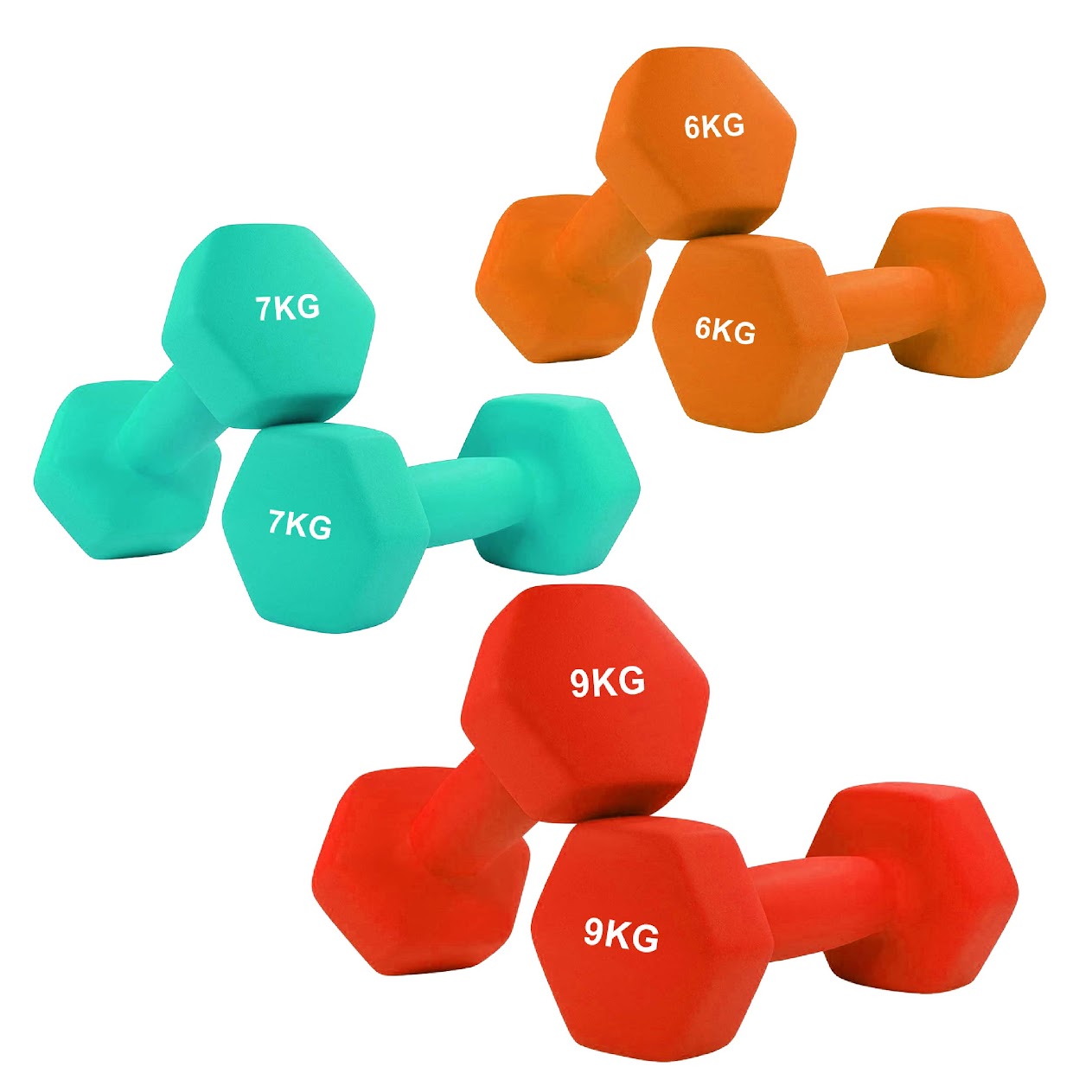 Neoprene Hex Dumbbells – Non-Slip Anti Roll Weights with Soft Grip | Available in Singles, Pairs & Full Sets | Ideal for Home Workouts & Gym Training